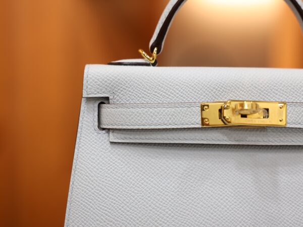 Mini Kelly Epsom Bleu Brume GHW