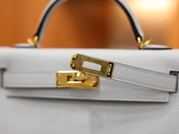Mini Kelly Epsom Bleu Brume GHW