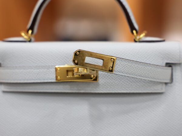 Mini Kelly Epsom Bleu Brume GHW