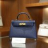 Mini Kelly Epsom Bleu Saphir GHW