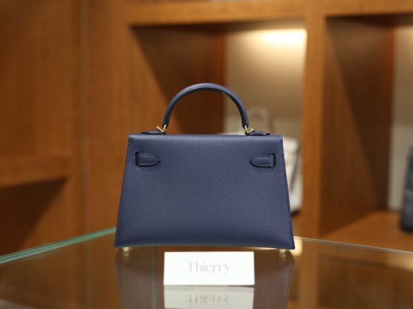 Mini Kelly Epsom Bleu Saphir GHW
