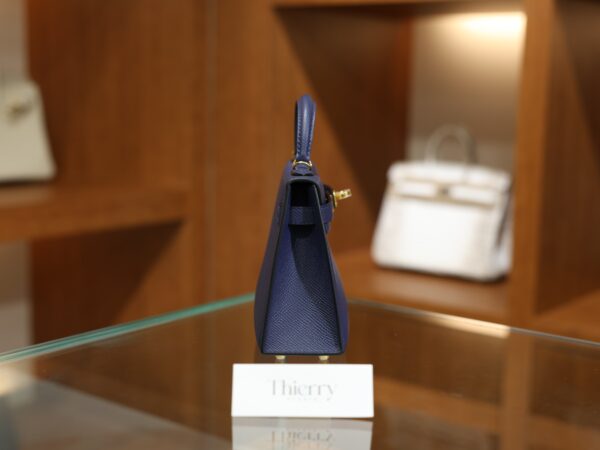 Mini Kelly Epsom Bleu Saphir GHW