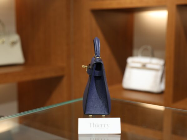 Mini Kelly Epsom Bleu Saphir GHW