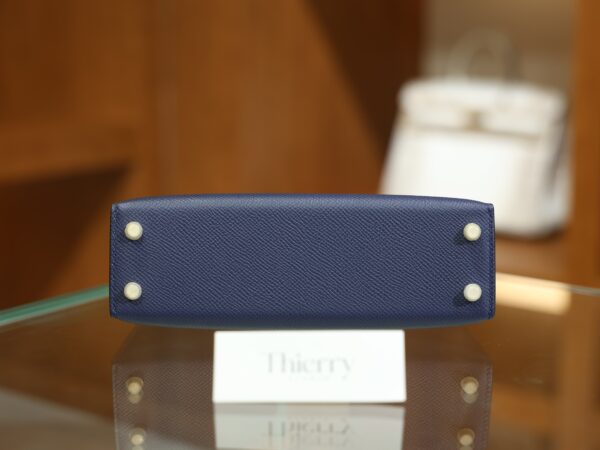 Mini Kelly Epsom Bleu Saphir GHW