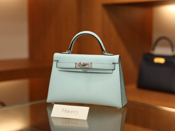 Mini Kelly Epsom Bleu Zephyr PHW