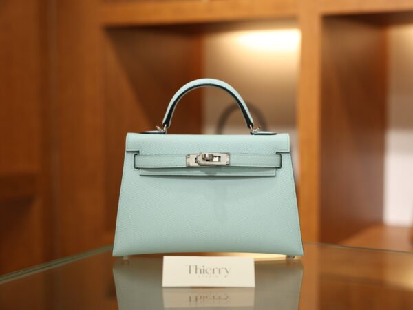 Mini Kelly Epsom Bleu Zephyr PHW
