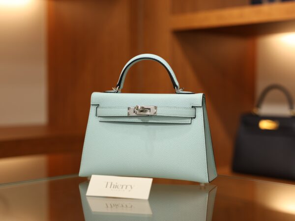 Mini Kelly Epsom Bleu Zephyr PHW