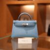 Mini Kelly Epsom Bleu Jean PHW