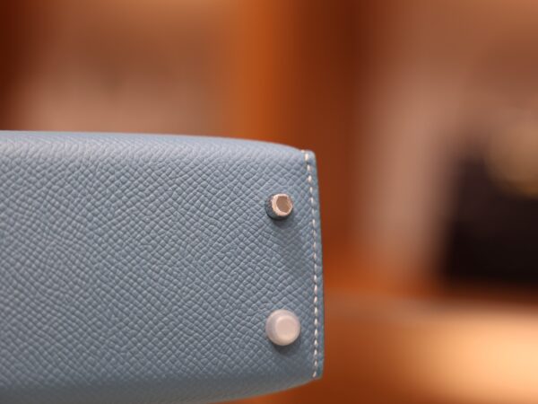 Mini Kelly Epsom Bleu Jean PHW