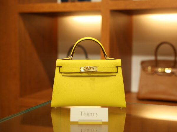 Mini Kelly Epsom Jaune de Naples GHW