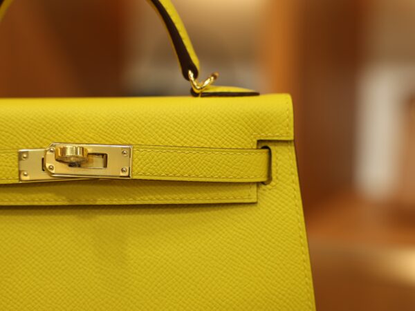 Mini Kelly Epsom Jaune de Naples GHW