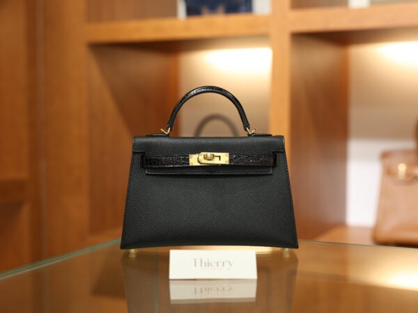 Mini Kelly Epsom Touch Black GHW