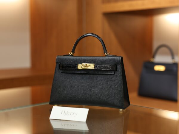 Mini Kelly Epsom Touch Black GHW