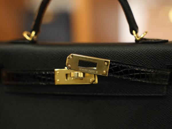 Mini Kelly Epsom Touch Black GHW