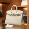 Birkin 25 Clemence Gris Pale GHW