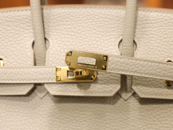 Birkin 25 Clemence Gris Pale GHW