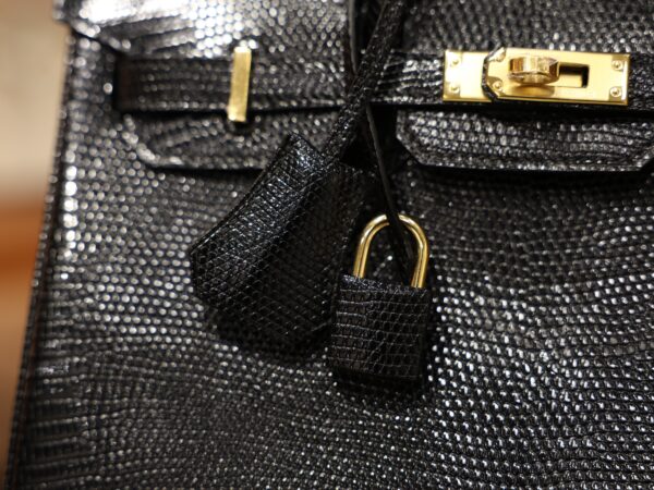 Birkin 25 Lizard Black GHW