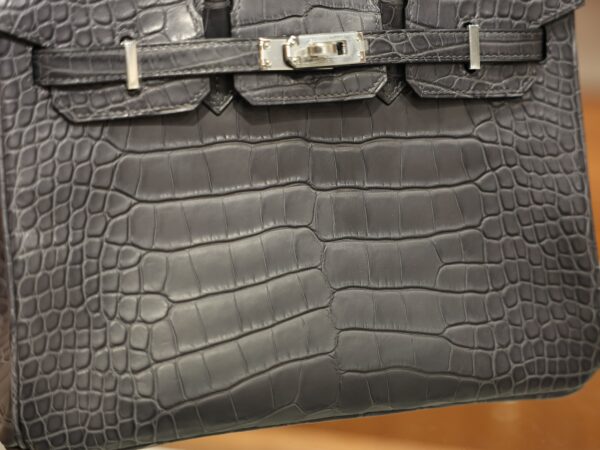 Birkin 25 Matte Alligator Gris Paris PHW