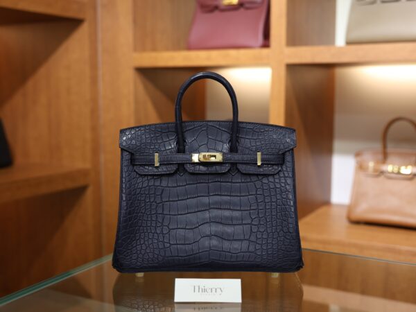 Birkin 25 Matte Alligator Bleu Saphir GHW