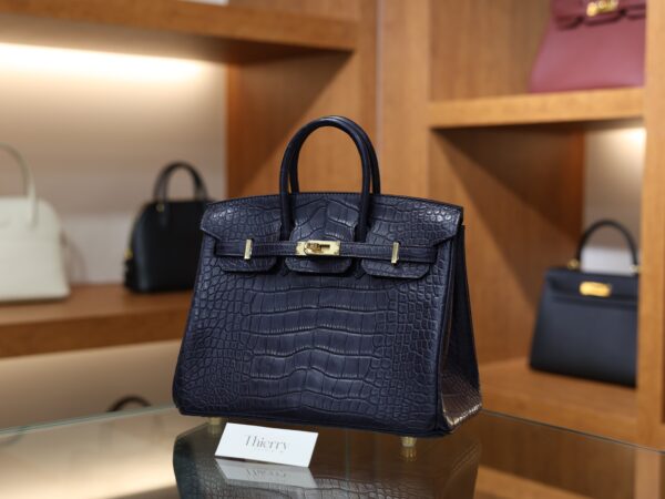 Birkin 25 Matte Alligator Bleu Saphir GHW