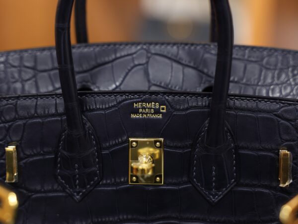 Birkin 25 Matte Alligator Bleu Saphir GHW