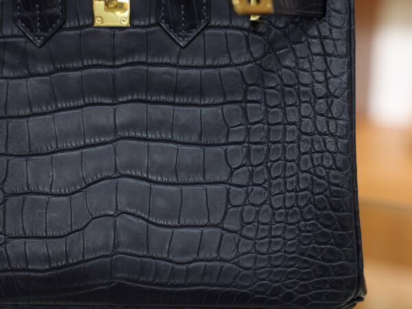 Birkin 25 Matte Alligator Bleu Saphir GHW