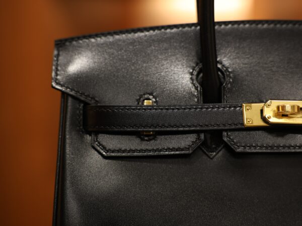 Birkin 25 Box Retourne Black GHW