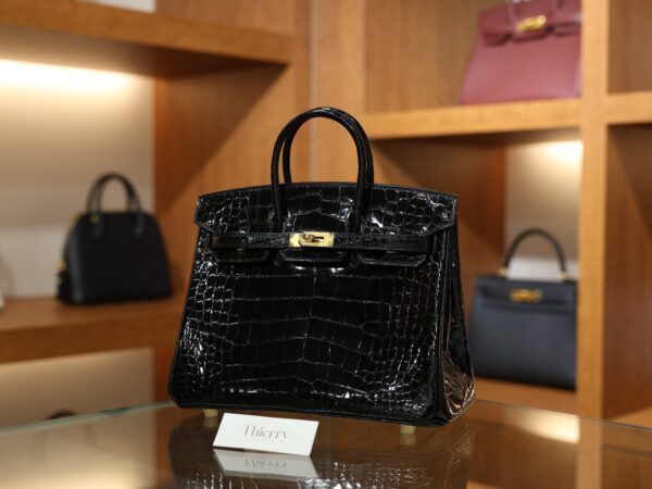 Birkin 25 Shiny Alligator Black GHW