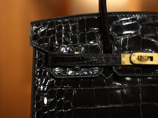 Birkin 25 Shiny Alligator Black GHW