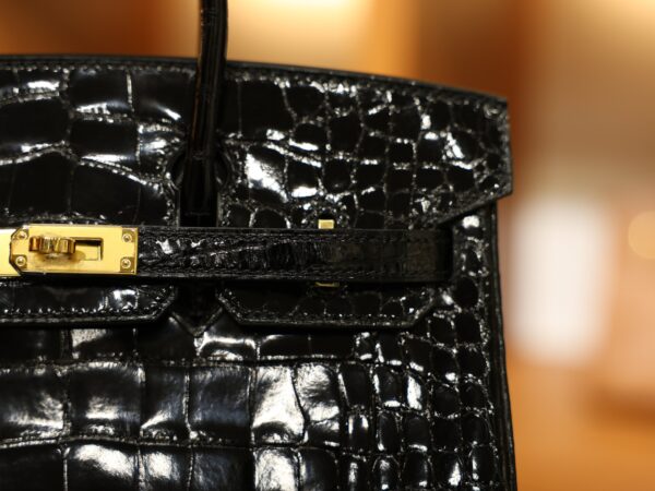 Birkin 25 Shiny Alligator Black GHW