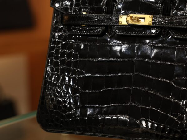 Birkin 25 Shiny Alligator Black GHW