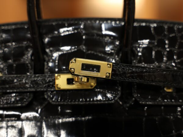 Birkin 25 Shiny Alligator Black GHW