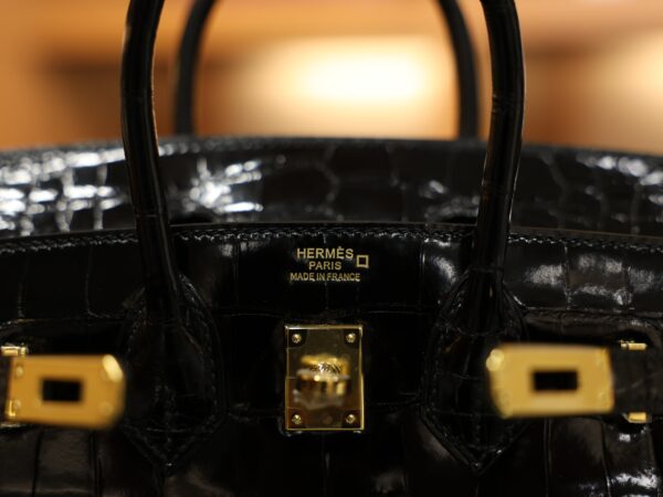 Birkin 25 Shiny Alligator Black GHW