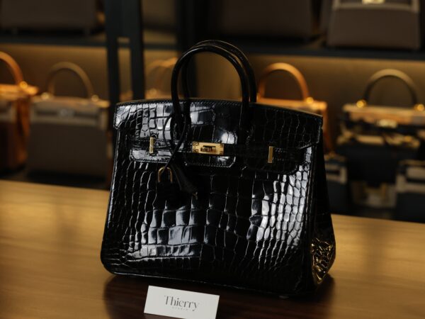 Birkin 25 Shiny Alligator Black GHW