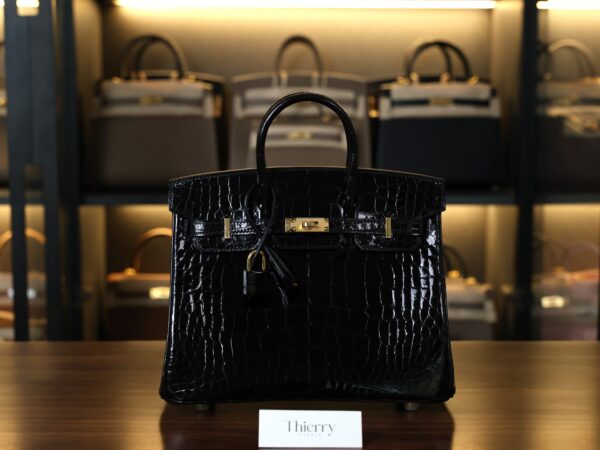 Birkin 25 Shiny Alligator Black GHW