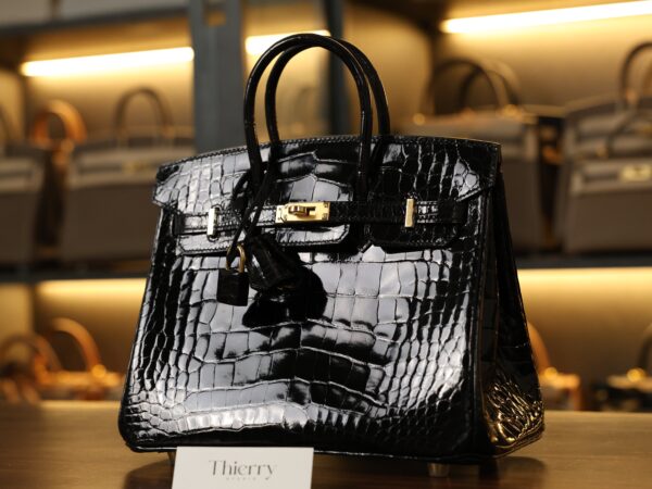 Birkin 25 Shiny Alligator Black GHW
