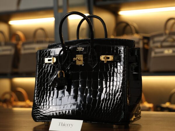 Birkin 25 Shiny Alligator Black GHW