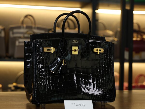 Birkin 25 Shiny Alligator Black GHW