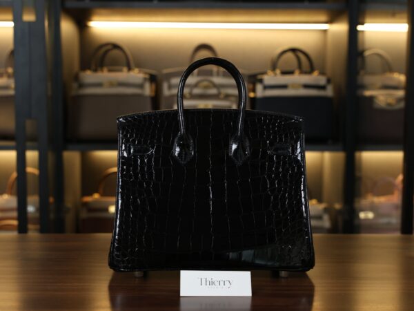 Birkin 25 Shiny Alligator Black GHW