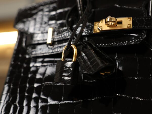 Birkin 25 Shiny Alligator Black GHW