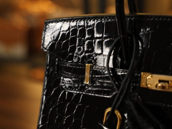 Birkin 25 Shiny Alligator Black GHW