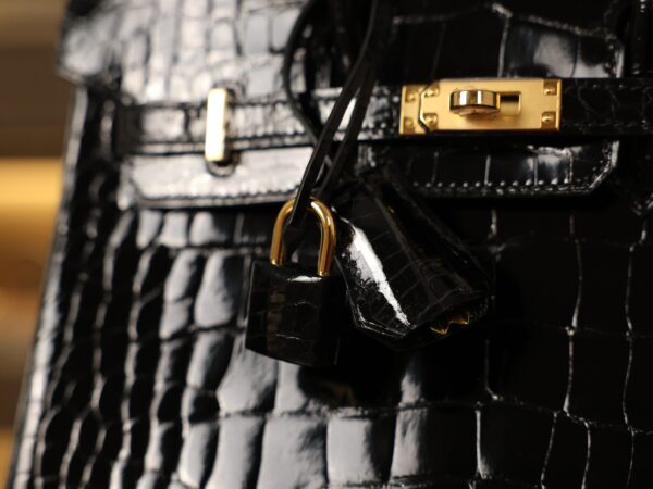 Birkin 25 Shiny Alligator Black GHW