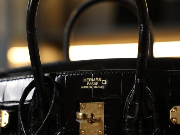 Birkin 25 Shiny Alligator Black GHW