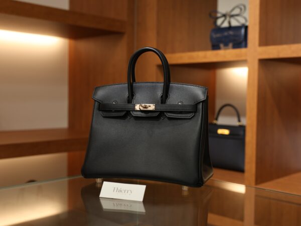Birkin 25 Swift Black RGHW