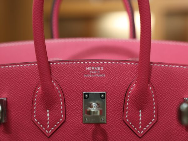 Birkin 25 Epsom Retourne Rose Tyrien PHW