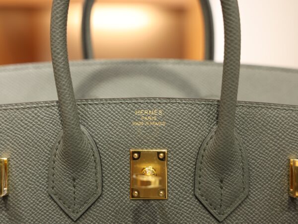 Birkin 25 Epsom Retourne Vert Amande GHW