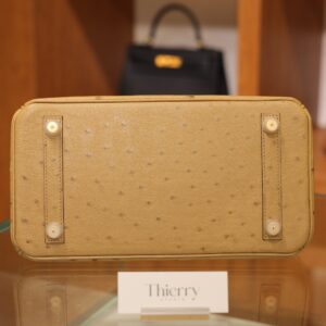 Birkin 25 Ostrich Chai GHW