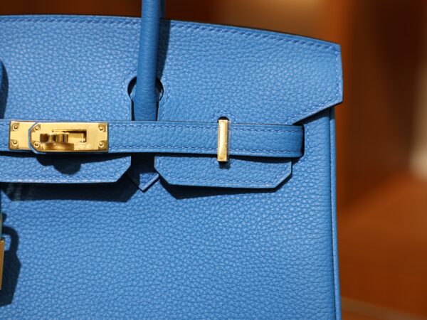 Birkin 25 Togo Bleu Zanzibar GHW
