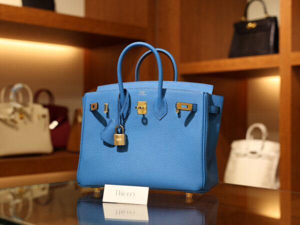 Birkin 25 Togo Bleu Zanzibar GHW
