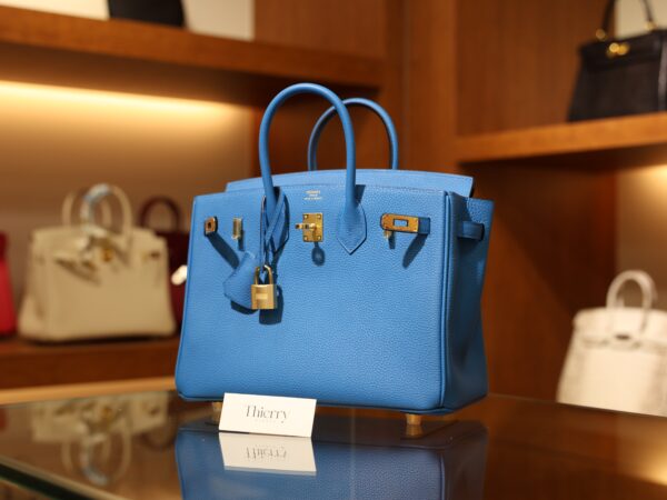 Birkin 25 Togo Bleu Zanzibar GHW
